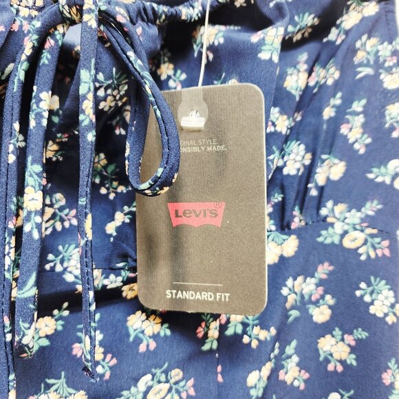 Levis Womens Floral Dress S Navy Standard Fit Size Small - Picture 4 of 6